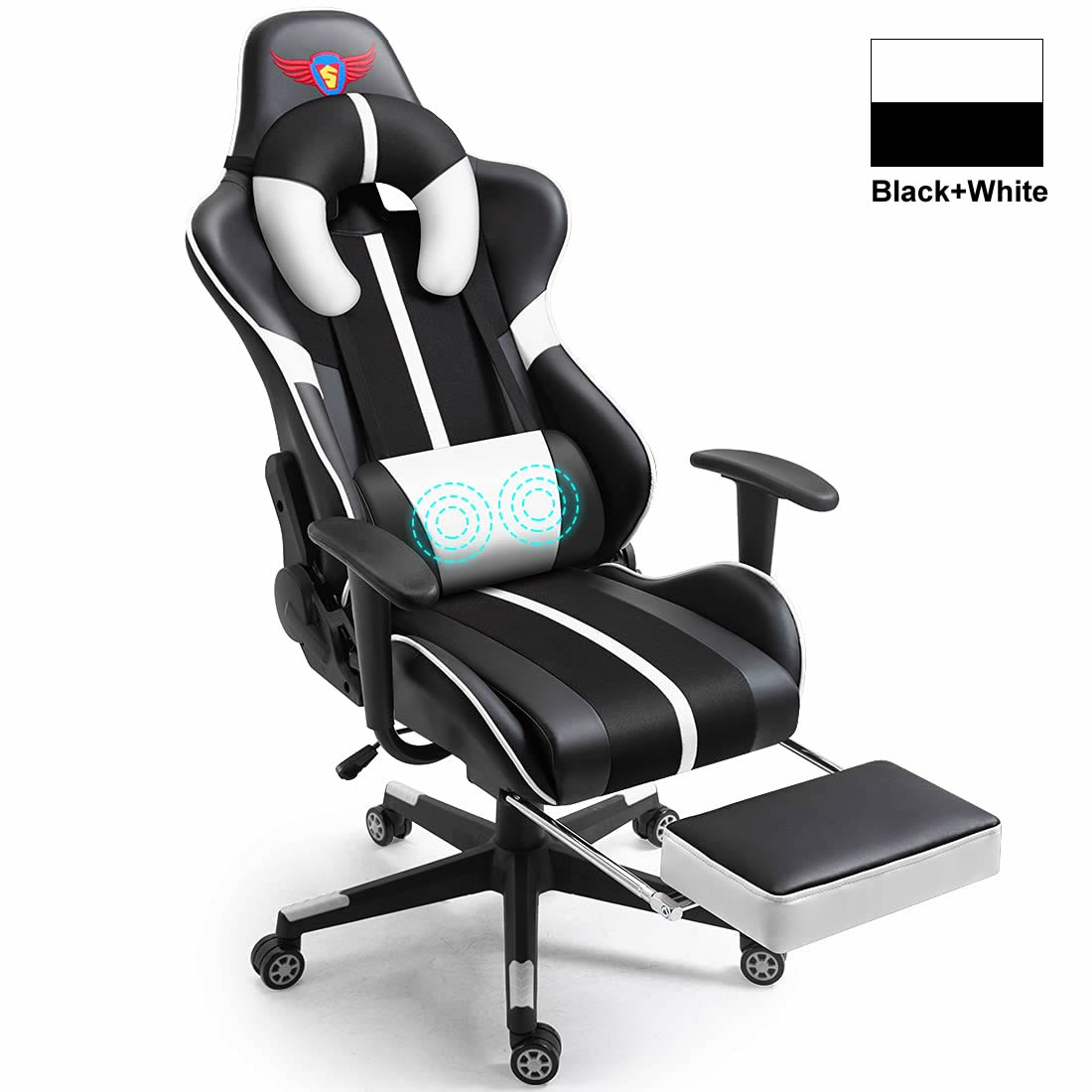 Wholesale Modern Luxury Ergonomic Computer Chaise Cadeira Gamer Armchair White and Black Gaming Chair