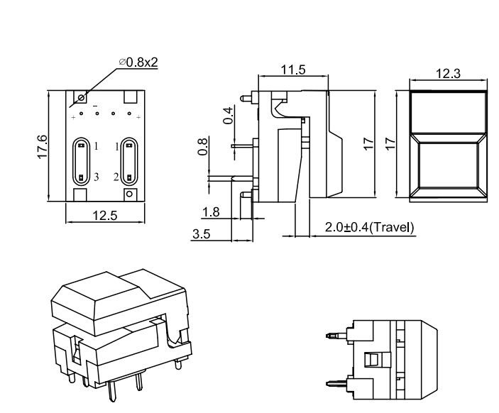 SPDT Momentary Single LED Illuminated Pushbutton Switch