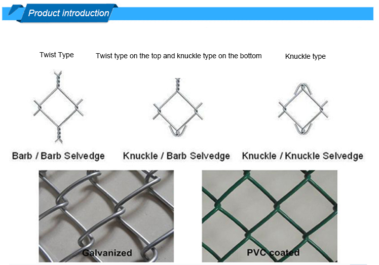 pvc coatedgalvanized chain link fence with good quality Pvc Coated