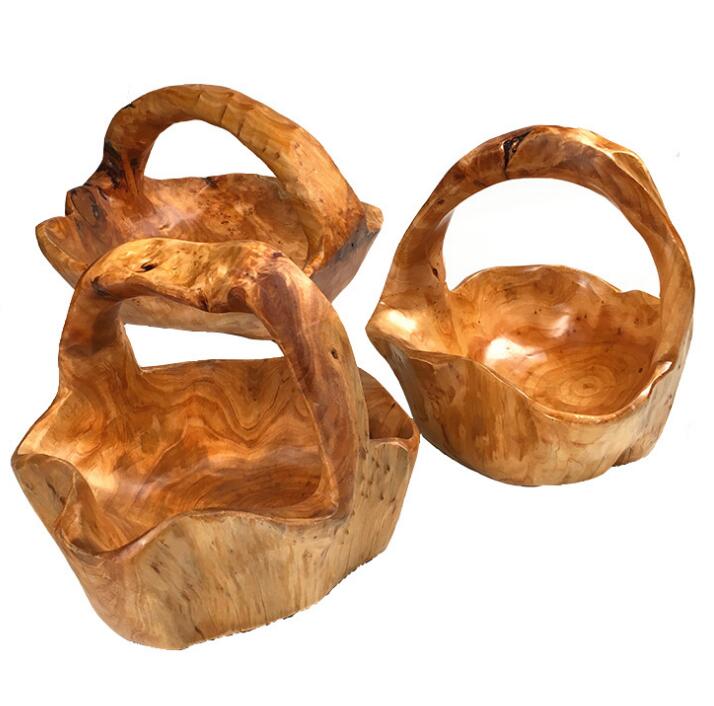 Wooden Carvings Vase Basket Kitchen Tools