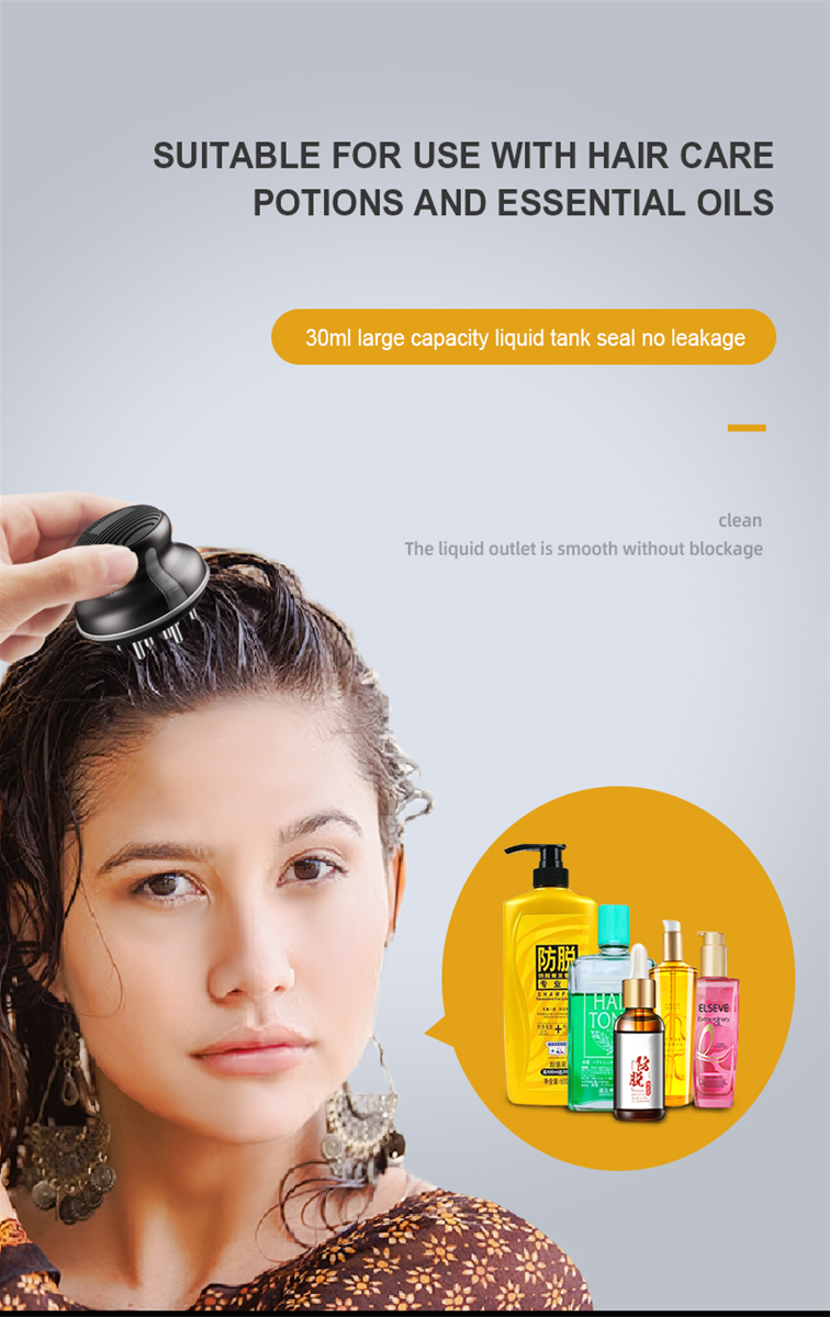 Comb Scalp Frequency Electric Silicone Square Detangle Hair Massage Row Back Combing Wholesale