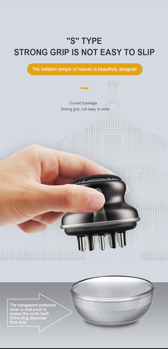 Comb Scalp Frequency Electric Silicone Square Detangle Hair Massage Row Back Combing Wholesale