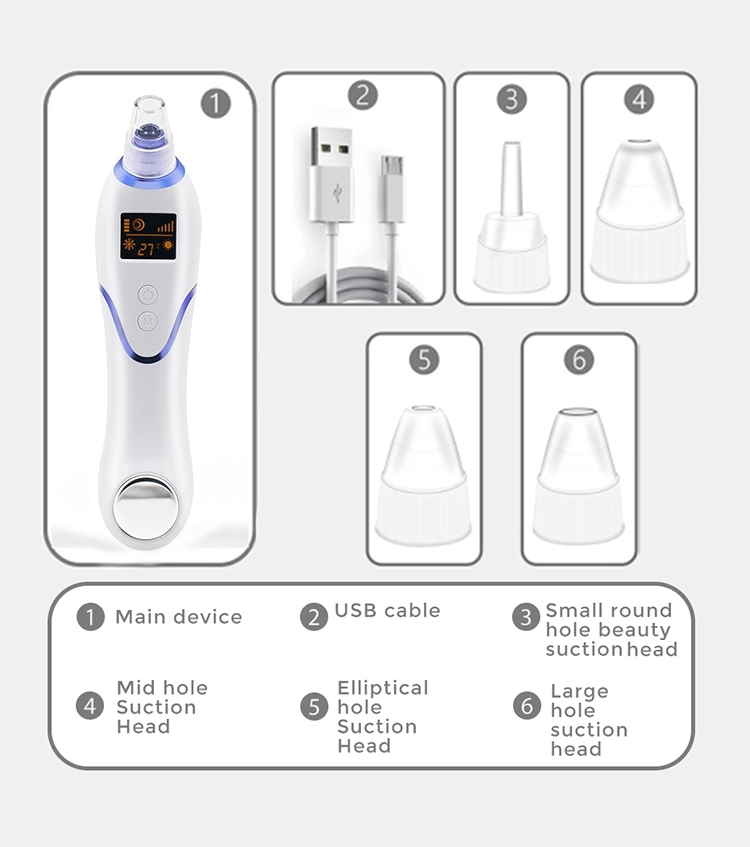 Black Head Removal Vacuum Suction Removal Cool System Massager Facial Machine Face Care