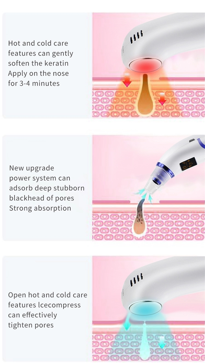 Black Head Removal Vacuum Suction Removal Cool System Massager Facial Machine Face Care