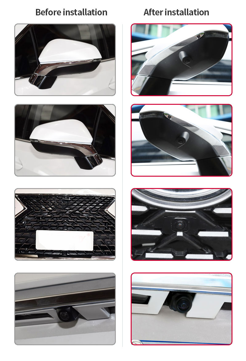 original car screen UI 360 degree bird view car camera system four 3D cameras for LEXUS