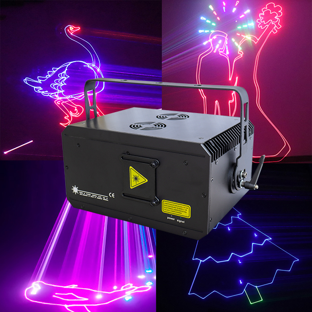 4W Disco DJ Full Color 3D Animation RGB Stage Laser Light Laser Projector