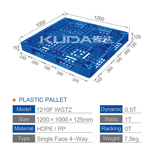 Warehouse export used 1210F WGTZ PLASTIC PALLET from china