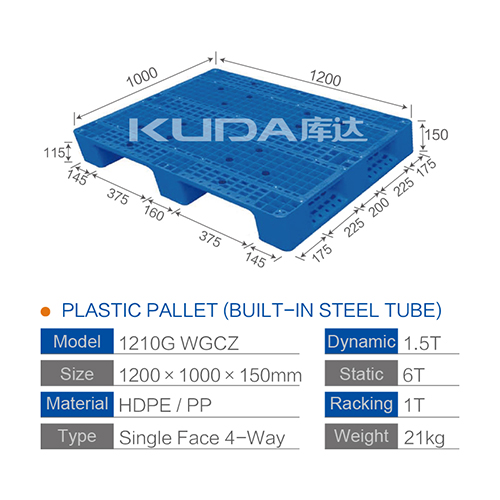 industrial pallet solutions 1210G WGCZ PLASTIC PALLETBUILTIN STEEL TUBE from china