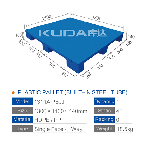 Wooden pallet or 1311A PBJJ PLASTIC PALLETBUILTIN STEEL TUBEfrom china good manufacturer