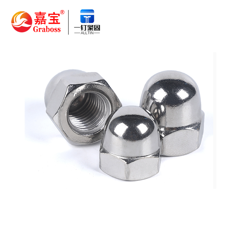 304 stainless steel cap nut 316 cap hexagon fine thread antithread American decorative screw M3M4M20