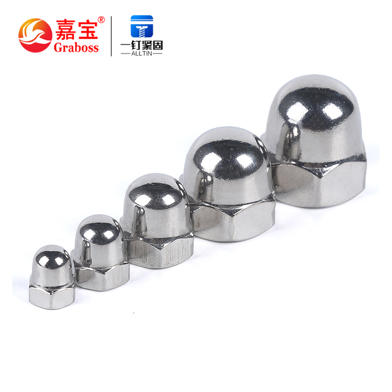 304 stainless steel cap nut 316 cap hexagon fine thread antithread American decorative screw M3M4M20