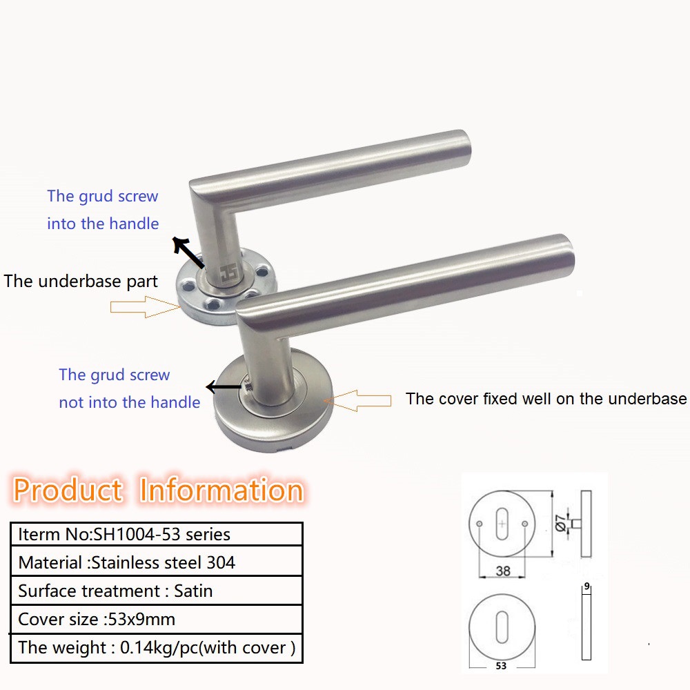 Hot Sale Stainles Steel Door Handle with Rose