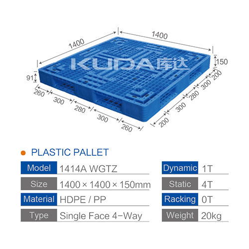 highdensity virgin PE 1414A WGTZ PLASTIC PALLET from china manufacturer good quality