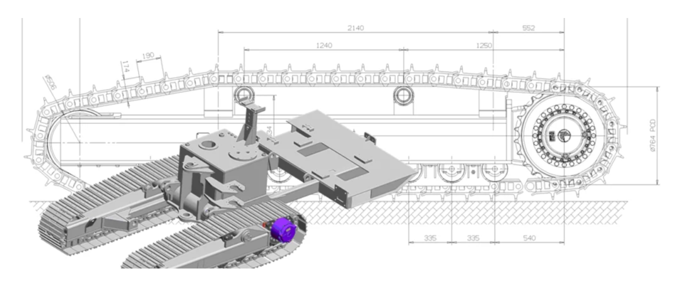 Customized 8 Ton Hydraulic Steel Crawler Track Chassis Undercarriage for Drilling Rig