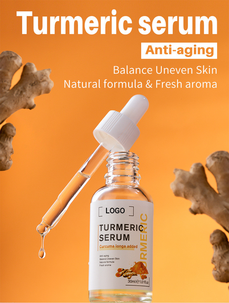 Private Label Turmeric Vitamin C Moisturizing Rejuvenating Soothing Antioxidant Anti Aging Face Serum