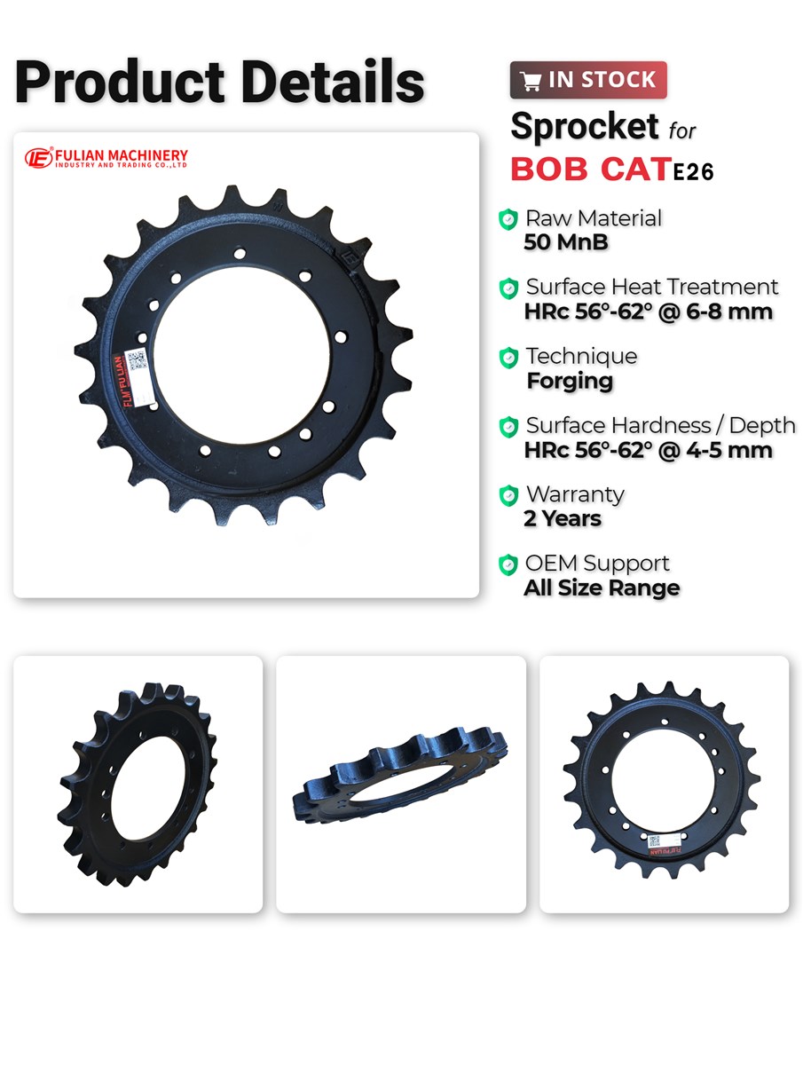 For Bobcat E26 Sprocket Drive Chain Sprocket Mini Excavators Undercarriage Parts Used Excavator