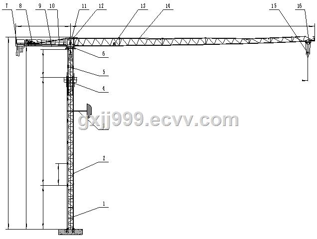 Variable frequency controlled FlatTop Tower CraneTCT55126T