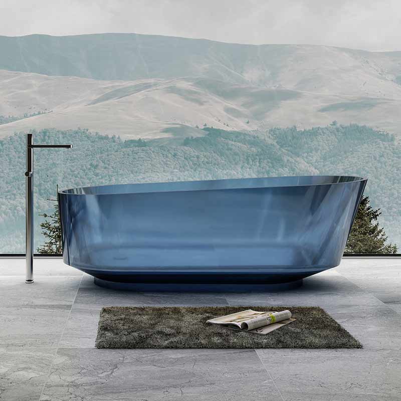 High Quality Freestanding Resin Stone Transparent Bathtub XA8705T