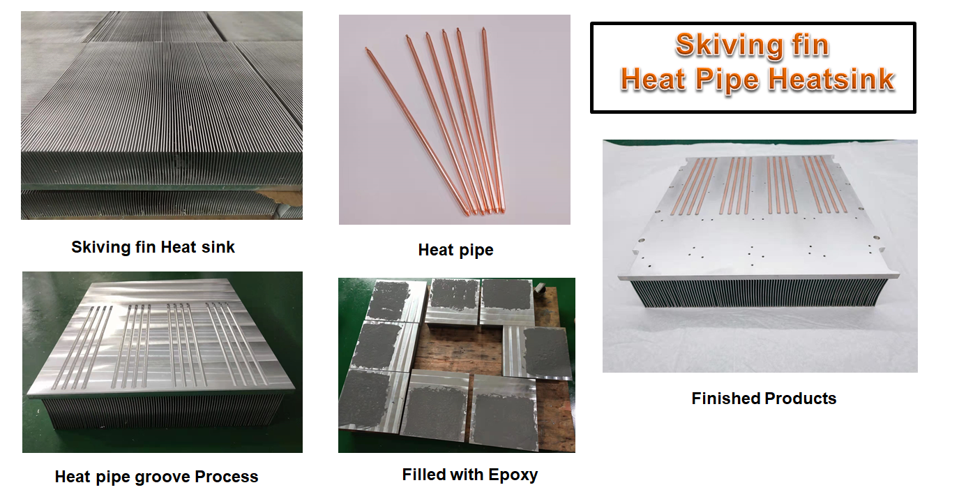 Custom extruded heat pipe heat exchanger used for power supply or invertor