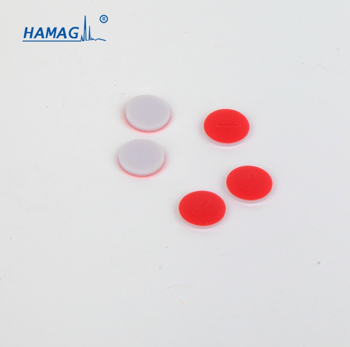 White PTFE deep red Silicone septa