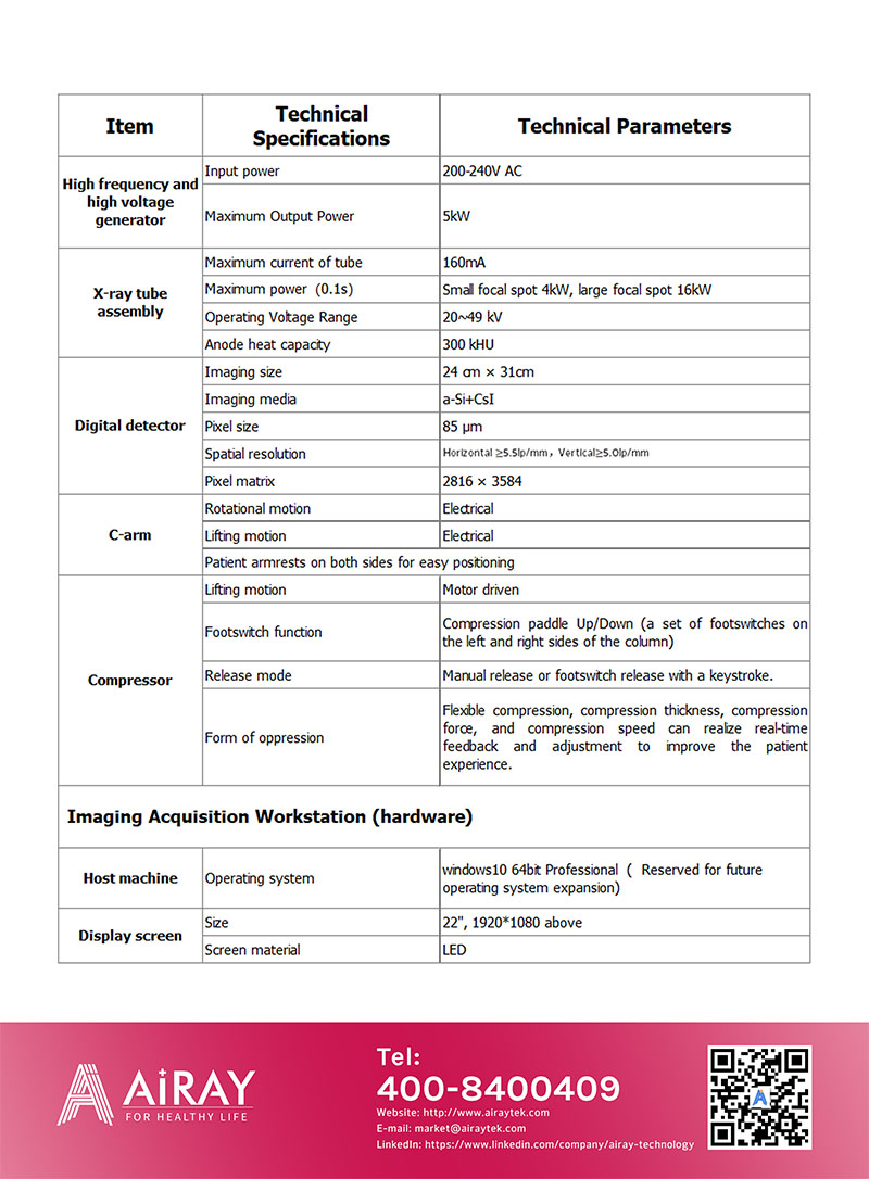 Digital Mammographic Xray Imaging System ADRM300