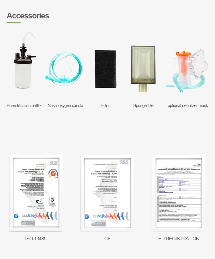 CEISO Oxygen Concentrator Hfnc Konsung 96 High Purity 10L Portable Oxygen Concentrator