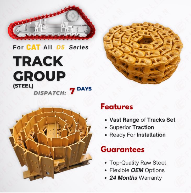 For Caterpillar D5B D5C D5G D5N bulldozer Undercarriage spare Parts Track group Sprocket Idler Top roller Track Roller