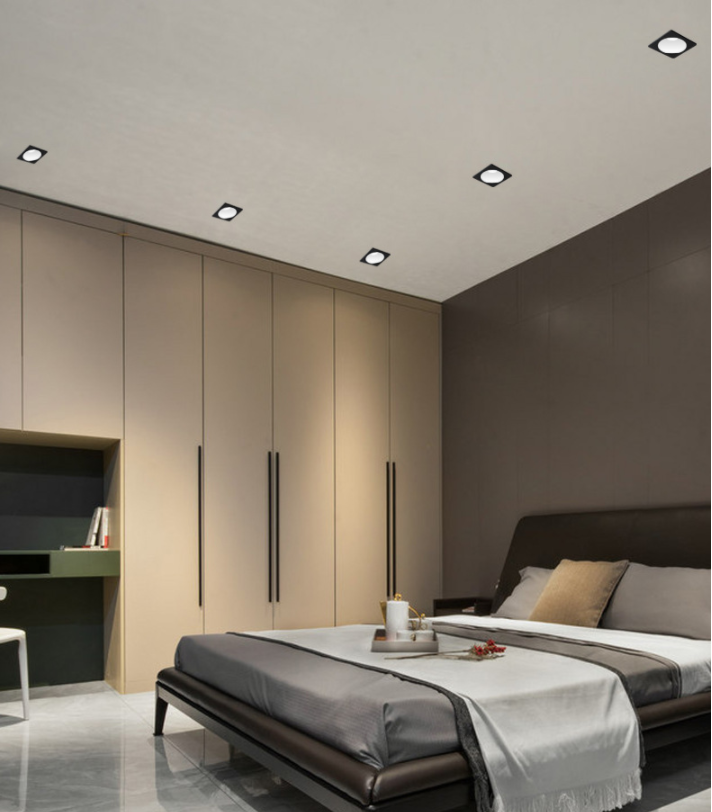 SINGLEHEADED EMBEDDED ADVERTISING LED DOWNLIGHT HOTEL AISLE BEDROOM SQUARE ANTIGLARE
