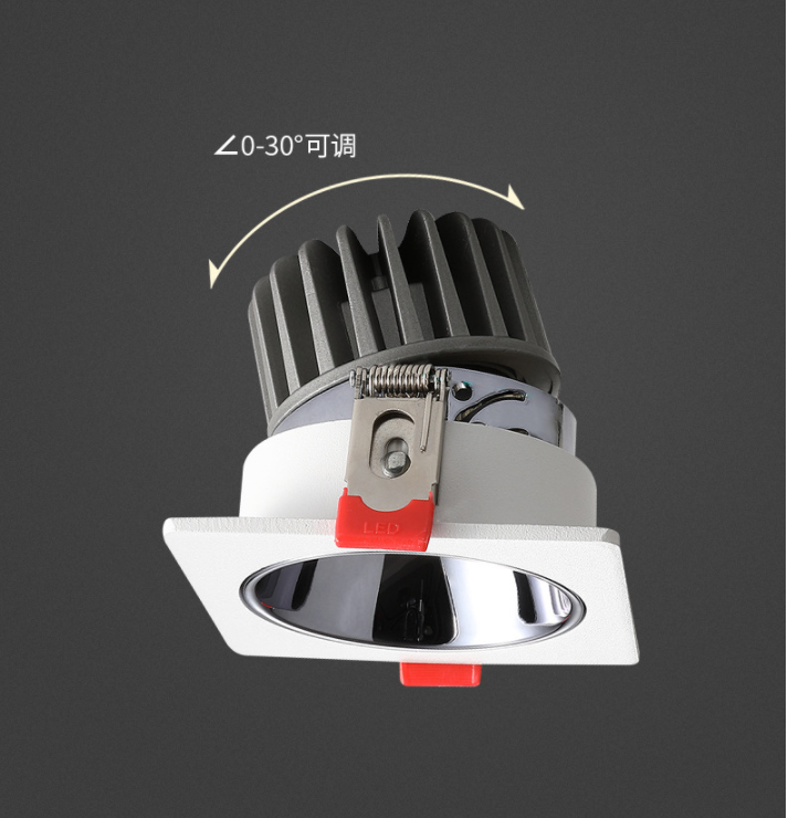 SINGLEHEADED EMBEDDED ADVERTISING LED DOWNLIGHT HOTEL AISLE BEDROOM SQUARE ANTIGLARE