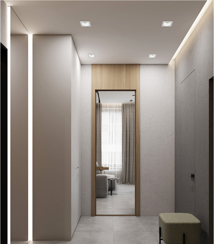 SINGLEHEADED EMBEDDED ADVERTISING LED DOWNLIGHT HOTEL AISLE BEDROOM SQUARE ANTIGLARE