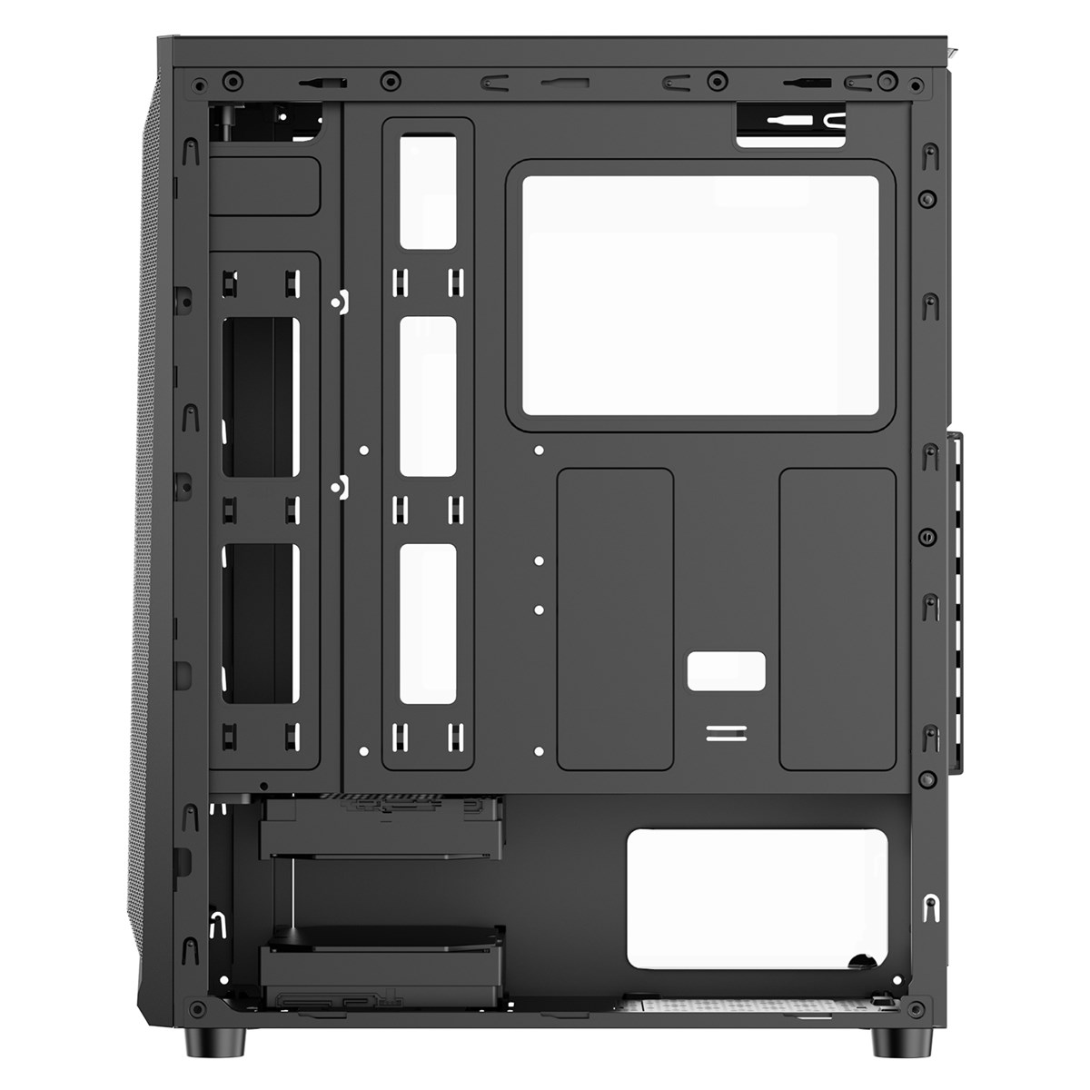 Width Chassis PC with RGB Strip Lights Custom Metal Mesh PC Cabinet Computer Case