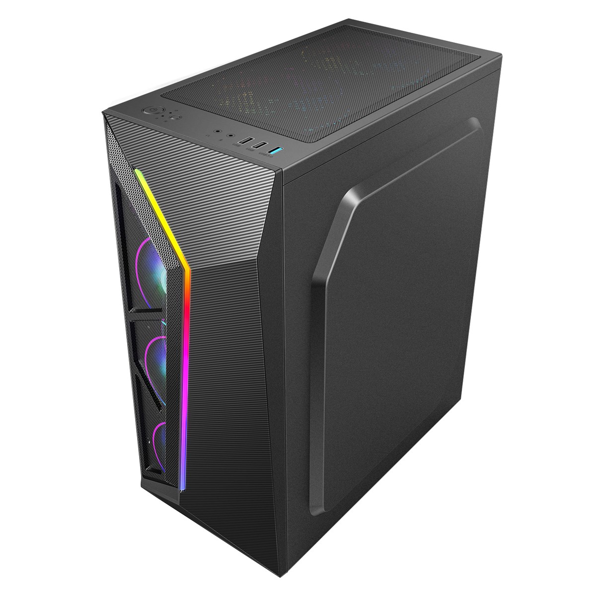 Width Chassis PC with RGB Strip Lights Custom Metal Mesh PC Cabinet Computer Case