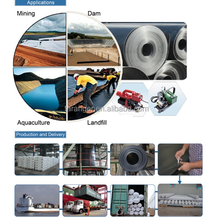 HDPE geomembrane pond liner for aquiculture fish farming