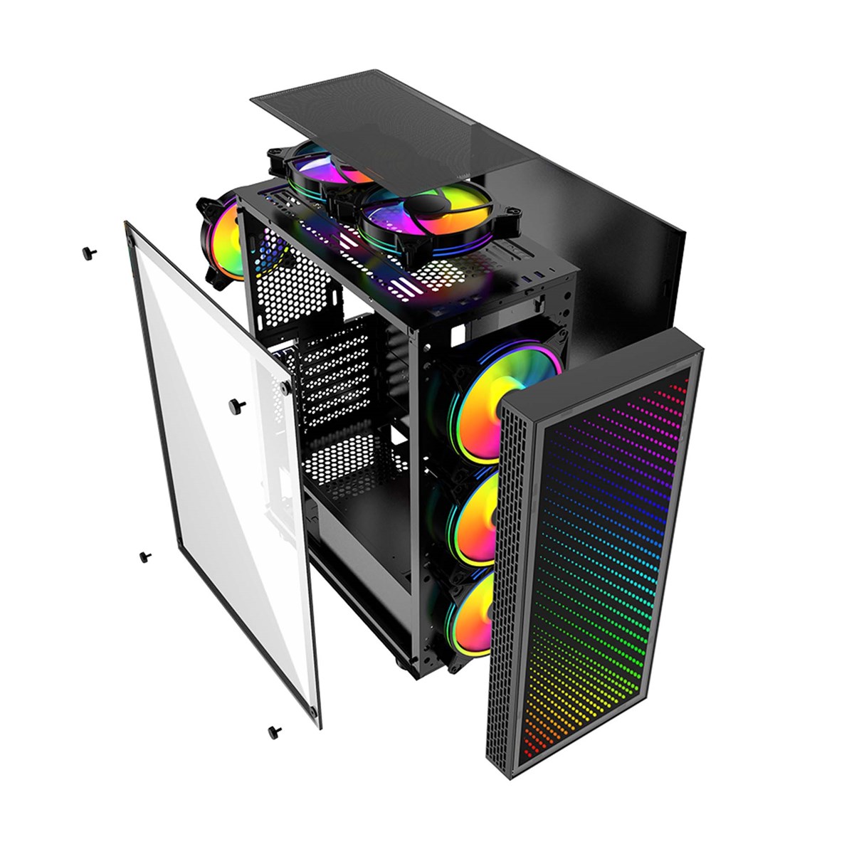 Rainbow argb led strip for magic mirror inifinity tempered glass panel cpu cabinet gaming case