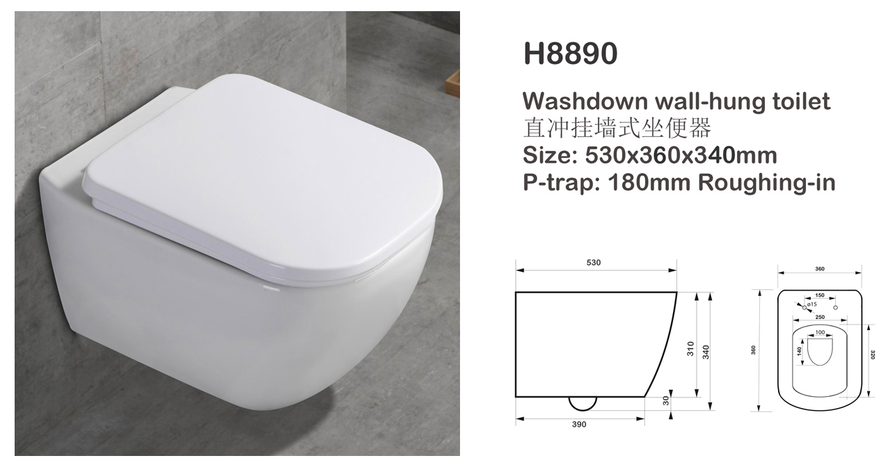 Modern Bathroom Wall Hung toilet wc water closet