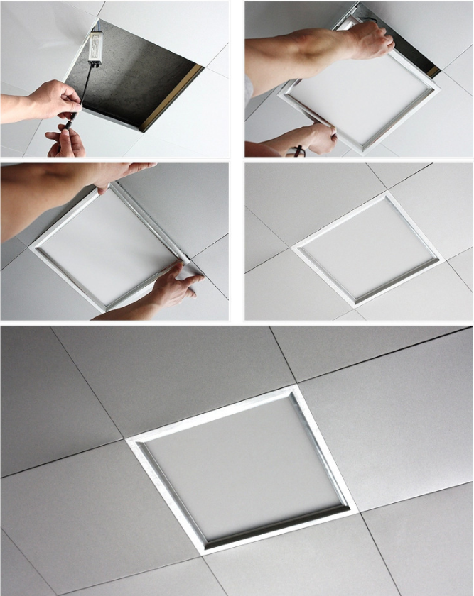 LED INTEGRATED PANEL LIGHT 300300 OFFICE KITCHEN BATHROOM ALUMINUM BUCKLE BATHROOM PANEL FLAT LIGHT