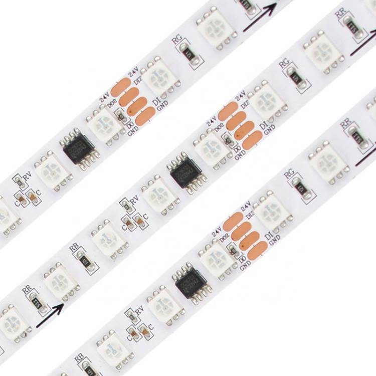 WS2811 RGB Flex Digital LED Strips 24V 60leds Built-Out IC Breakpoint Resume SMD5050 Strips for Decoration