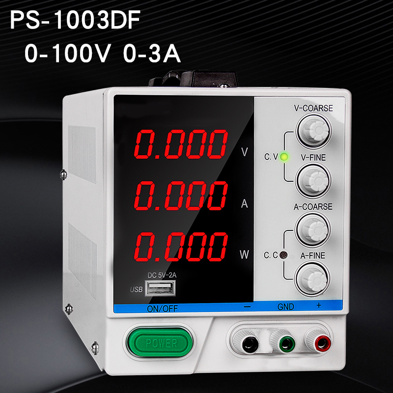 Adjustable 100V 3A LED 4 Digital Display Switching Voltage Current Wazz Regulator DC Power Supply