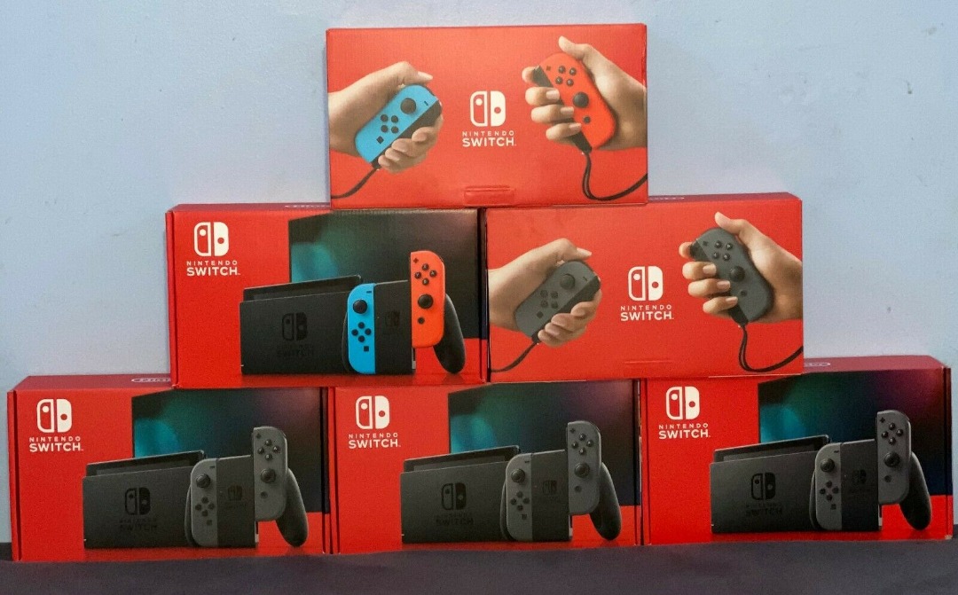 Nintendo Switch 32GB Console V2 with Neon Blue and Neon Red JoyCon