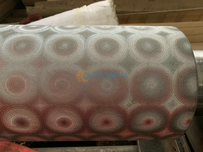 patterned rollers for cast glass calender