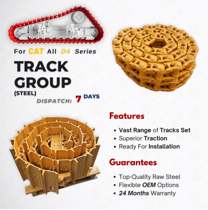 Bulldozer Undercarriage spare Parts Top roller Idler Sprocket Bottom Roller Track Group For Caterpillar D4 D4D D4H D4E