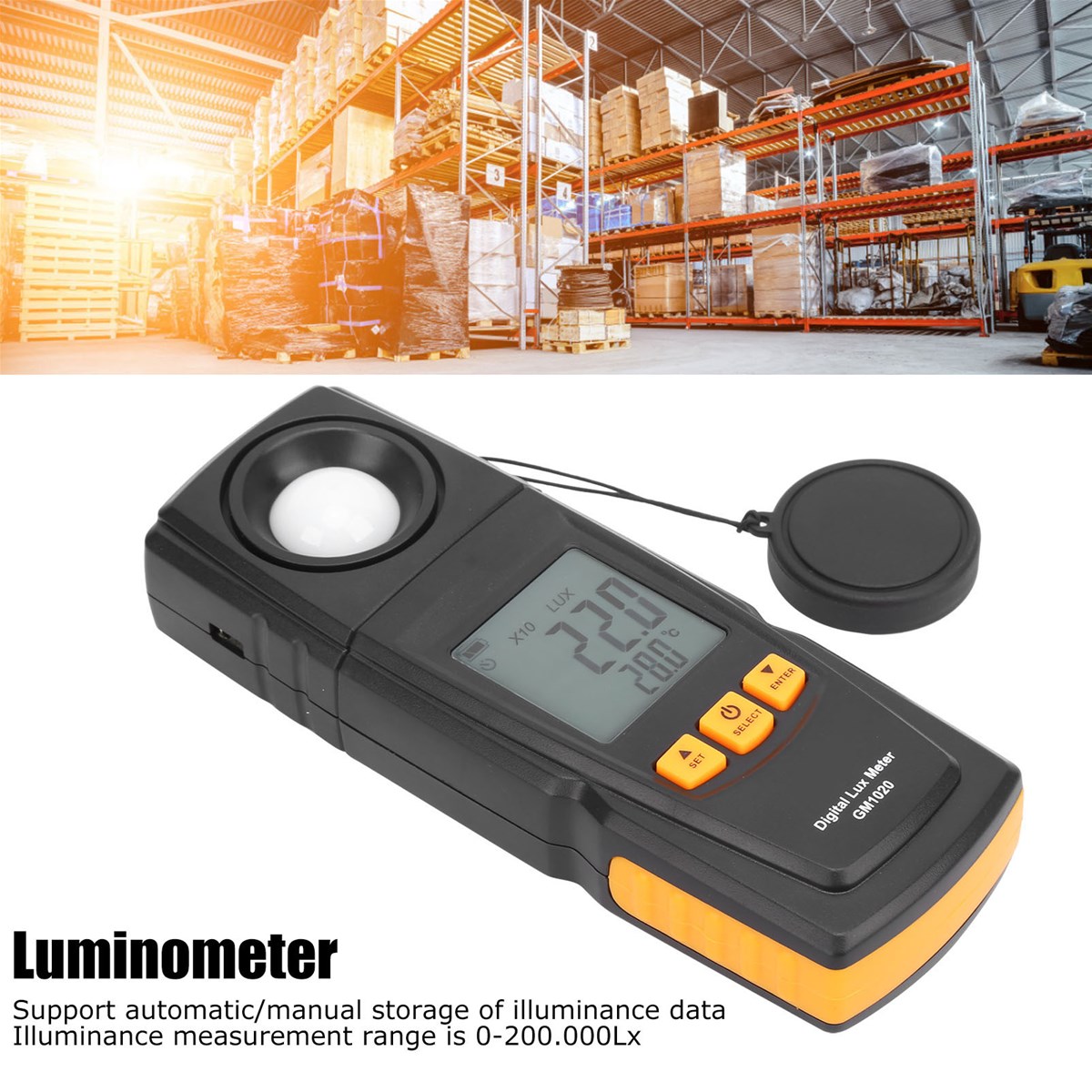Digital Lux Light Meter USB LCD Backlight Display Precision Handheld Photometer 0200000 Lux Meter W Silicon Diode Prob
