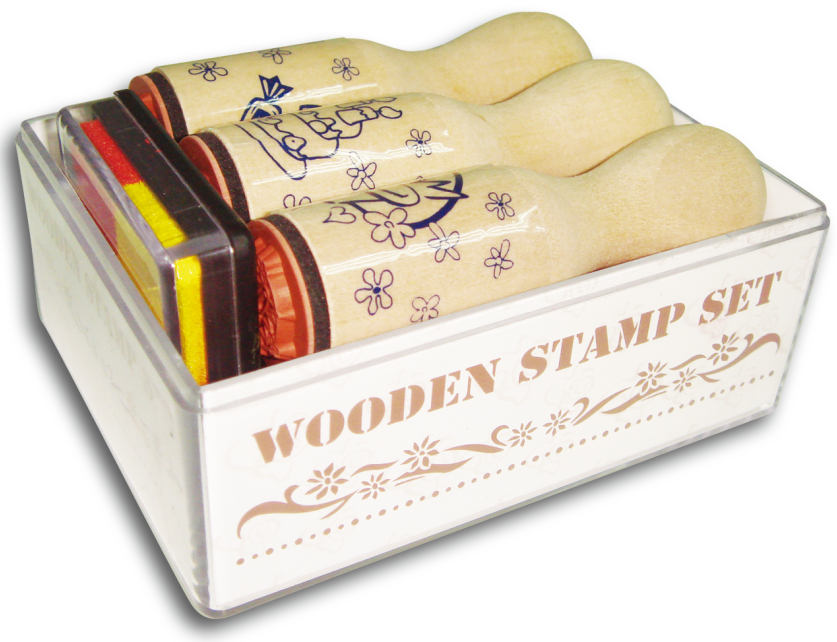 wooden stamp art set decoration crad DIY