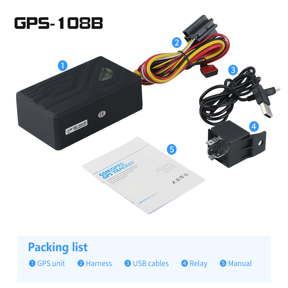 Remotely Stop Car GPS Tracker Tk108b with Large Battery