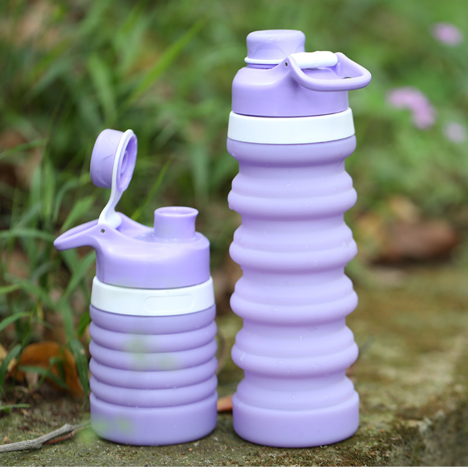 New BPAfree folding silicone camping water bottle