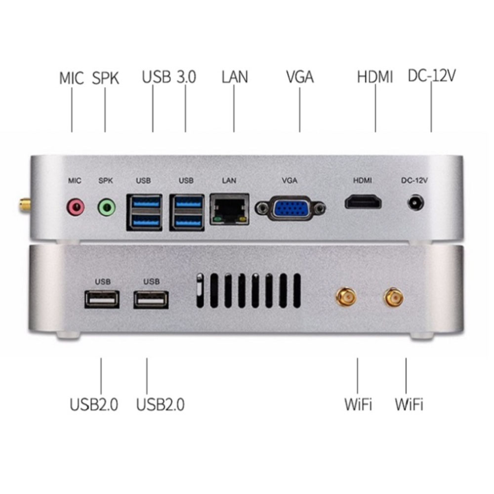 Partaker B1 Intel Core i3 6157U Fanless Mini Gaming PC Mini Linux PC with HD Port VGA 4USB 30 Win 10