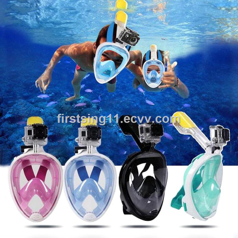 Firstsing Full Face Silicone Snorkel Mask Scuba Diving Swimming Breather Pipe Face Mask
