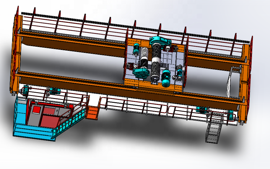 35 ton Cabin Control Double Girder Overhead Crane With Electric Wire Rope Hoist