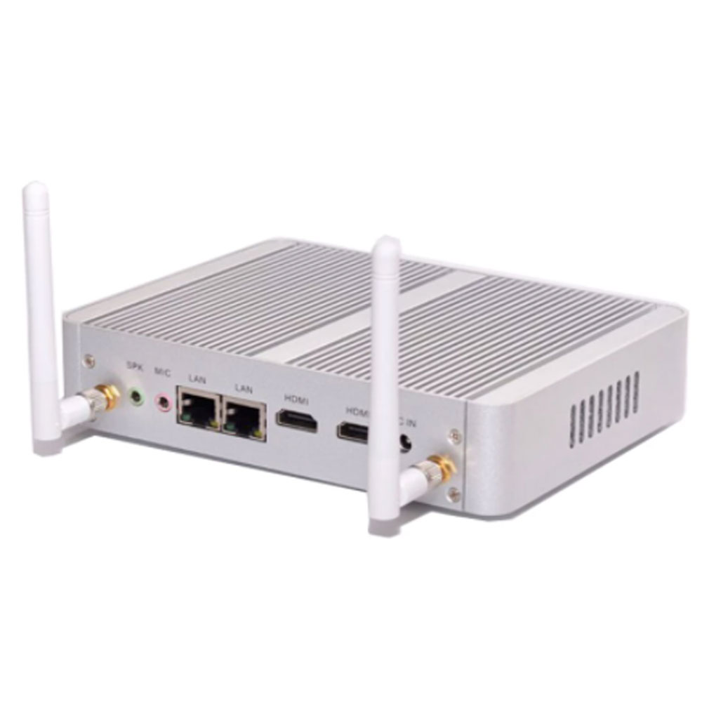 Partaker B5 Fanless Linux Computer Mini PC N3150 with Dual Lan Dual HDMI Free WiFi