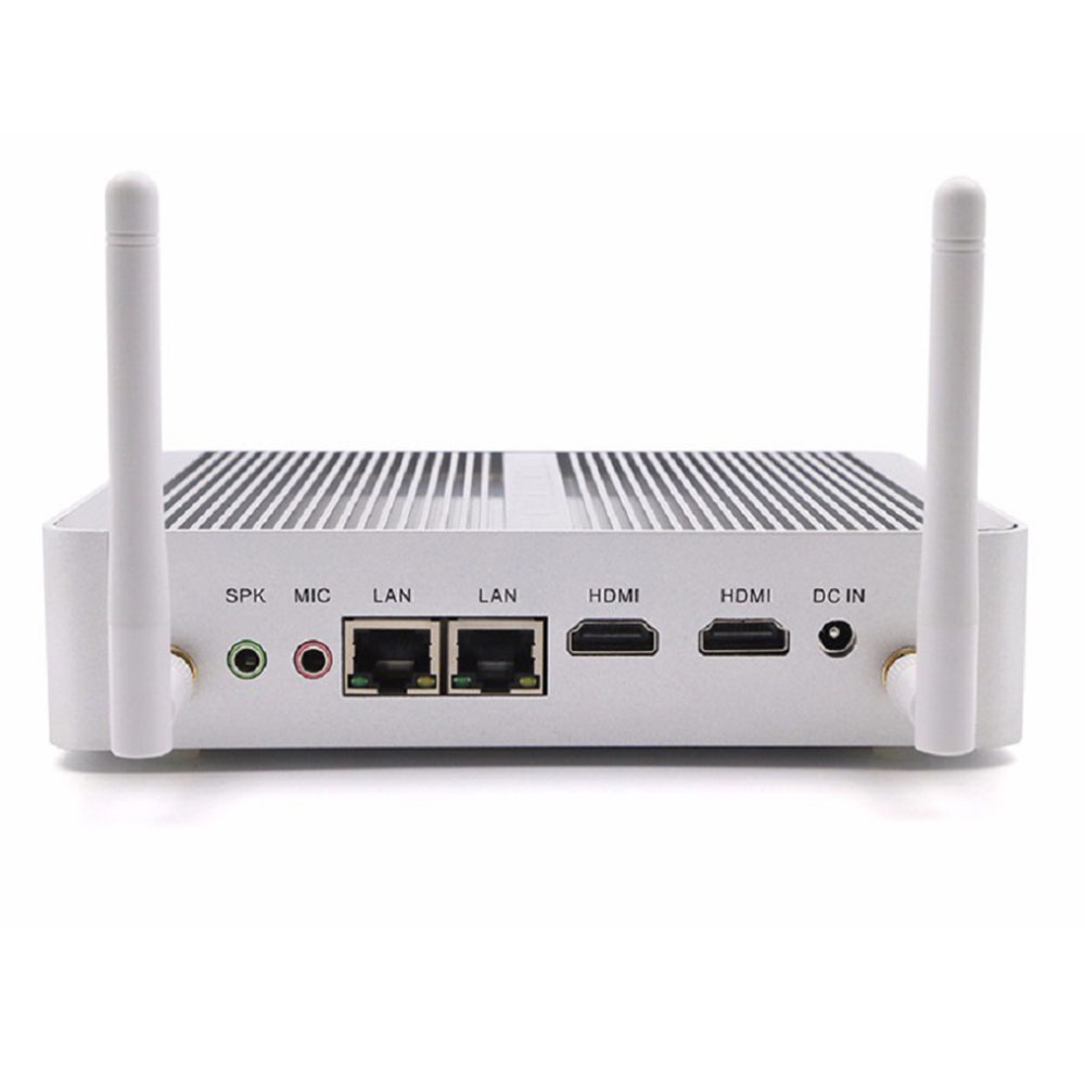 Partaker B5 Fanless Linux Computer Mini PC N3150 with Dual Lan Dual HDMI Free WiFi